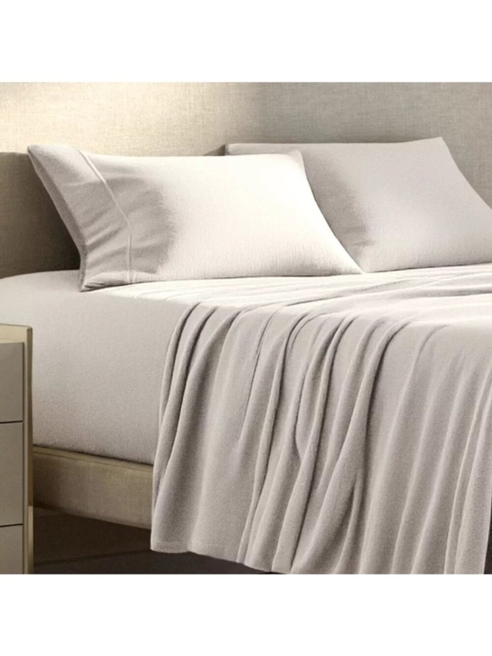 Bare Home King Size Polar Fleece 100% Poly Cream Color 4 Piece Sheet Set NWOT